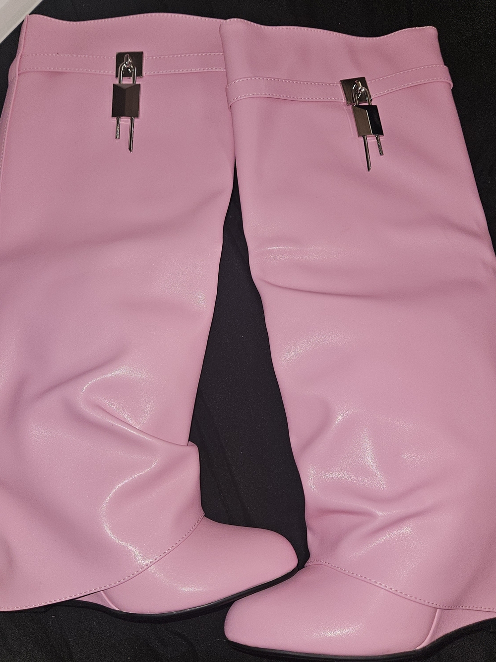 Pink Wedge Heel Boots
